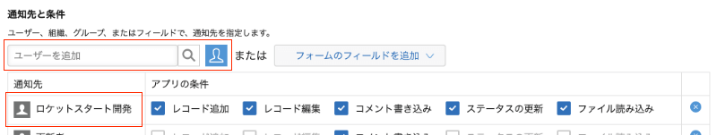 kintone すべての通知の仕様