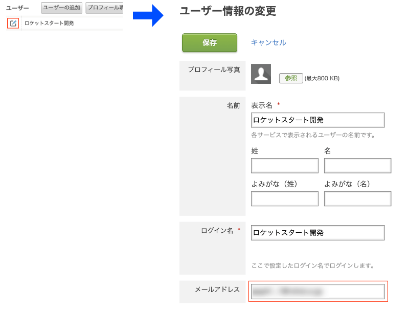 kintone ユーザー情報の変更